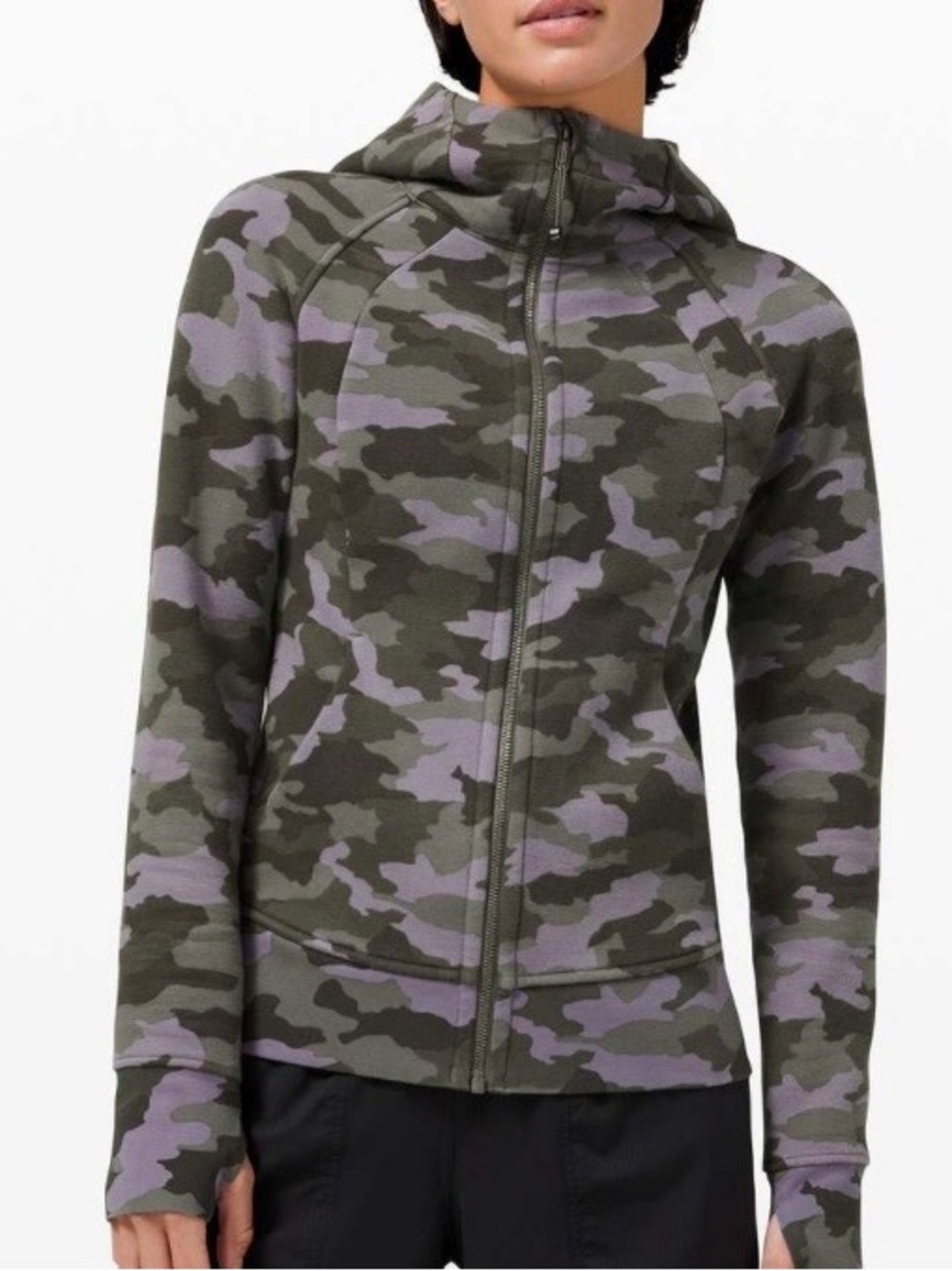 Lululemon Scuba Hoodie Light Cotton Fleece Camo Lavender Size 4